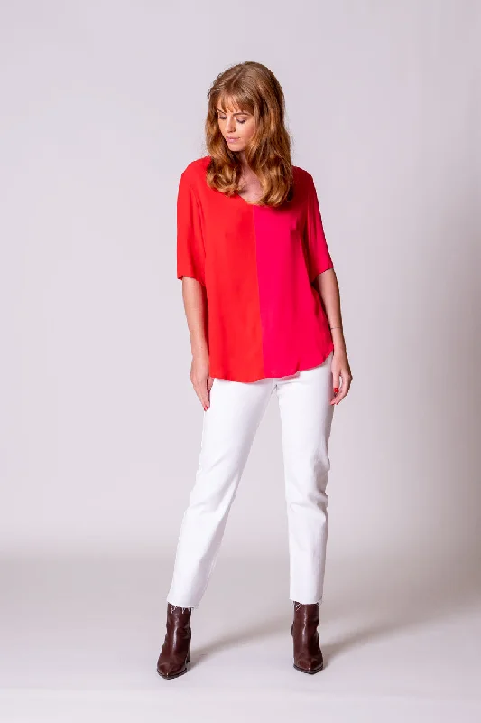 Hazel Top - Pink/Red