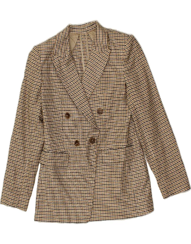 MASSIMO DUTTI Womens Double Breasted Blazer Jacket EU 36 Small Beige