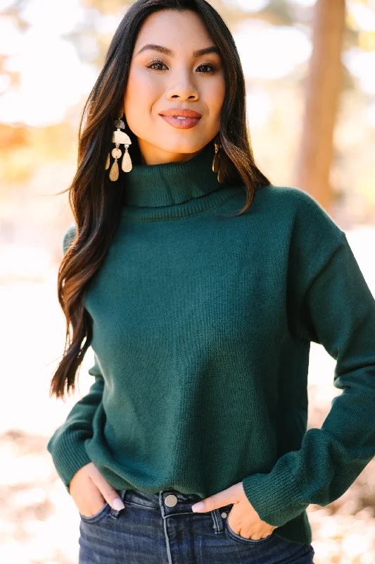 Feeling Your Best Hunter Green Turtleneck Sweater