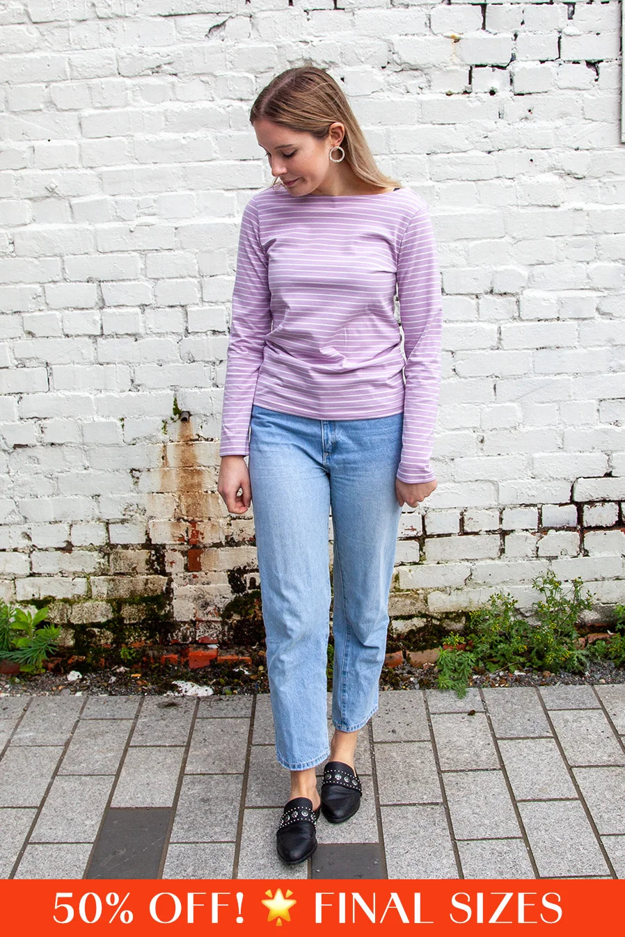 Alisa Top - Lilac Stripe