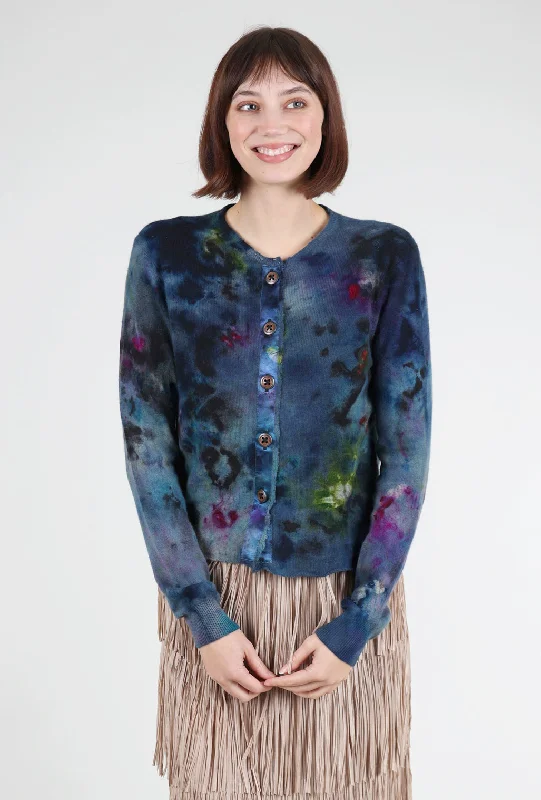 Blossoms/Skull Decon Cashmere Relax Cardie, Midnight Multi