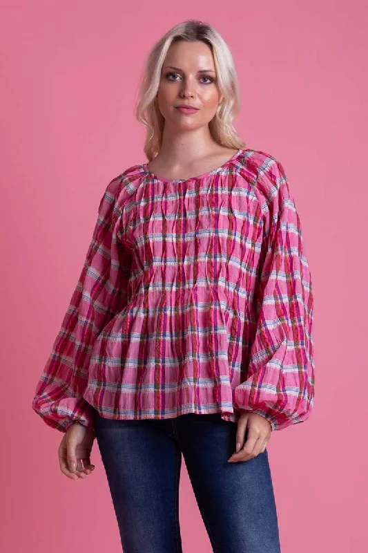 Felicity Top Rose Check