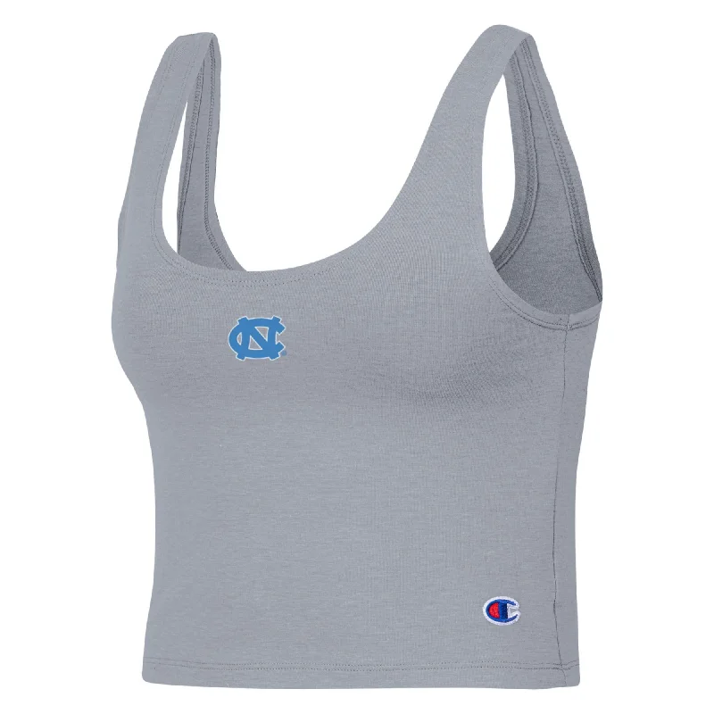 North Carolina Tar Heels Scoop Neck Crop Tank Top in Grey - Limited Edition