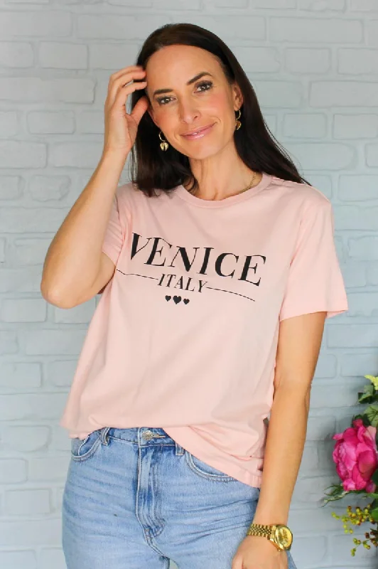 Dallas T-Shirt Pale Pink Venice Black