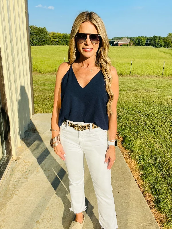 NIGHT OUT TOP- NAVY-SUMMER SALE