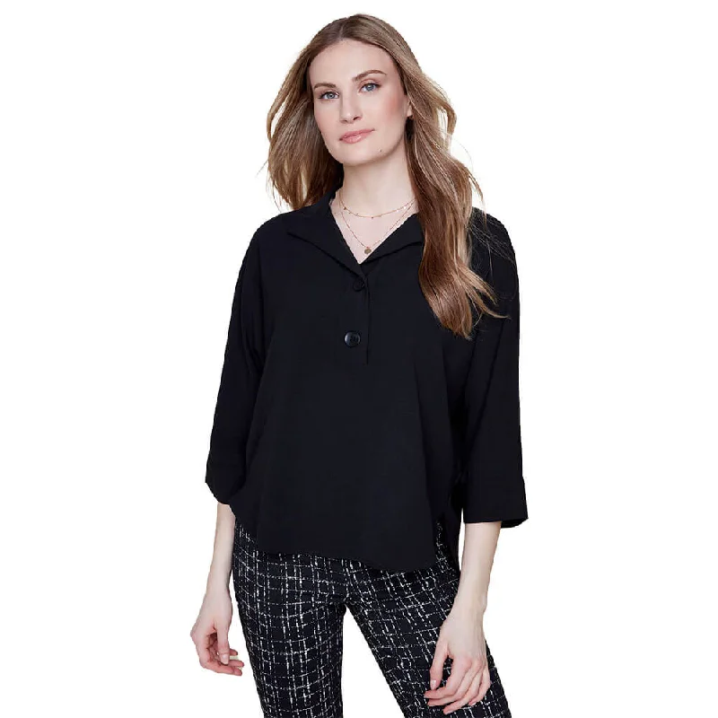 Renuar High Twist Woven Blouse - Black