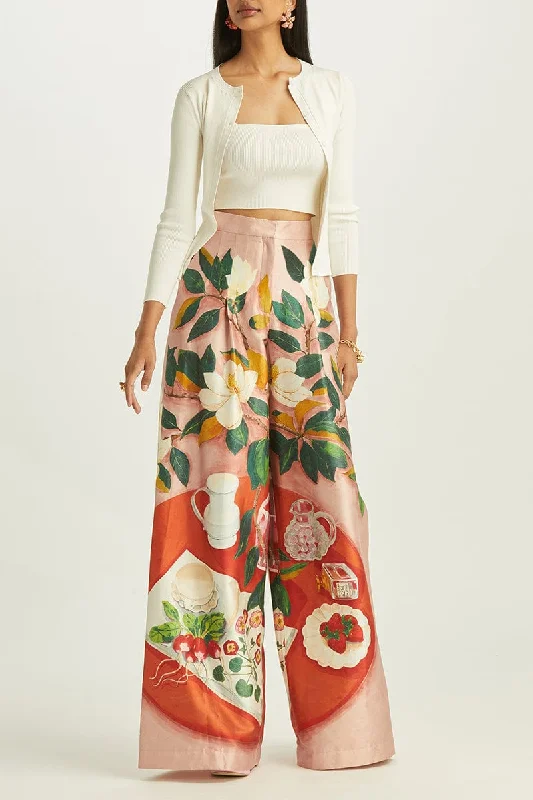 Painted Mikado Wide leg Pant