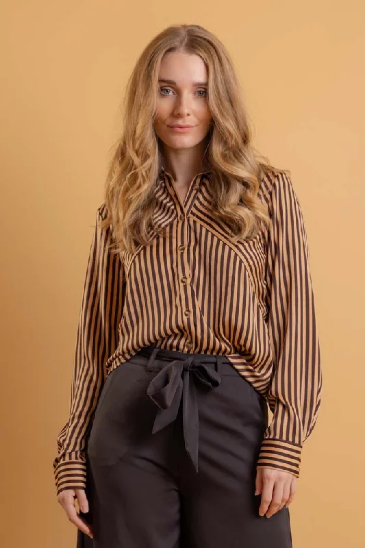 Daria Shirt Caramel Stripe