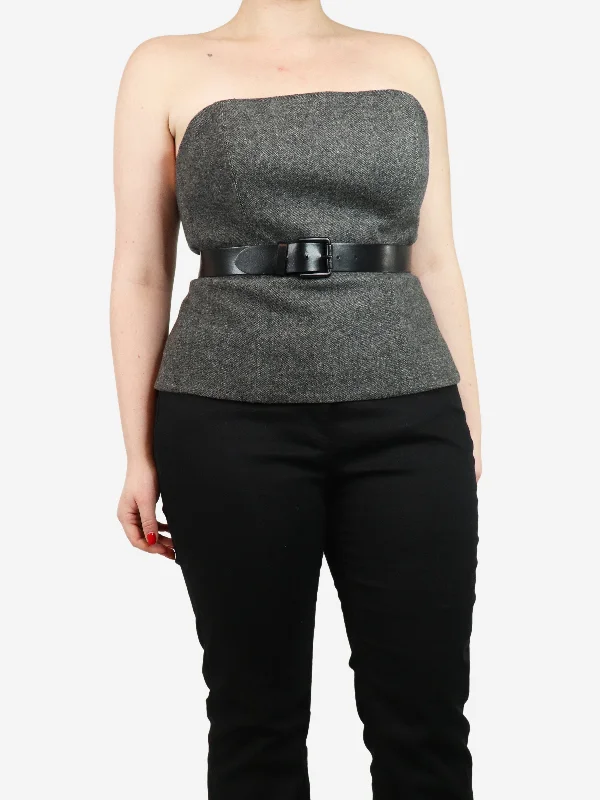 Grey Eliadi bustier top - size UK 14