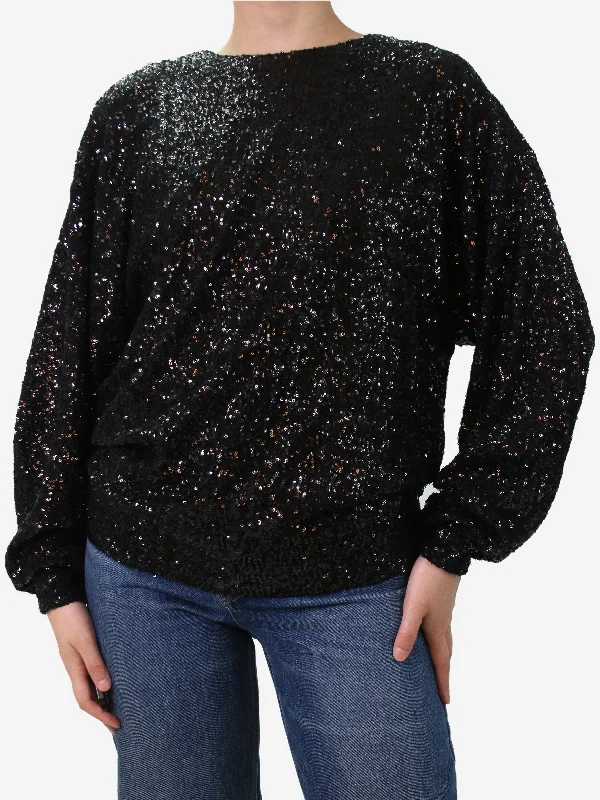 Isabel Marant Black sequin embellished top - size FR 36