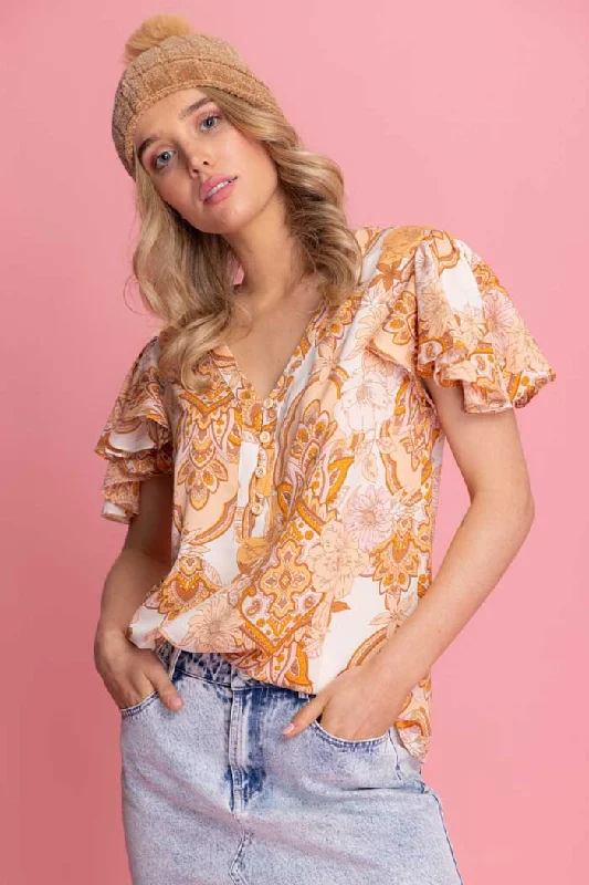 Delaney Top Retro Peach