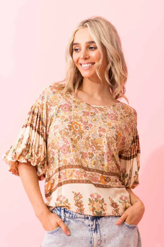 Sage Top Viscose Boho Beige