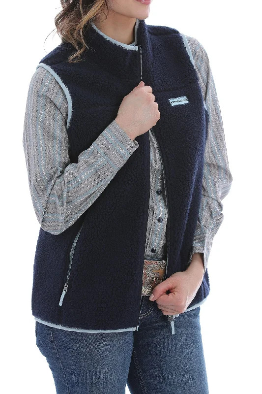 CINCH LADIES NAVY BLUE SHERPA VEST