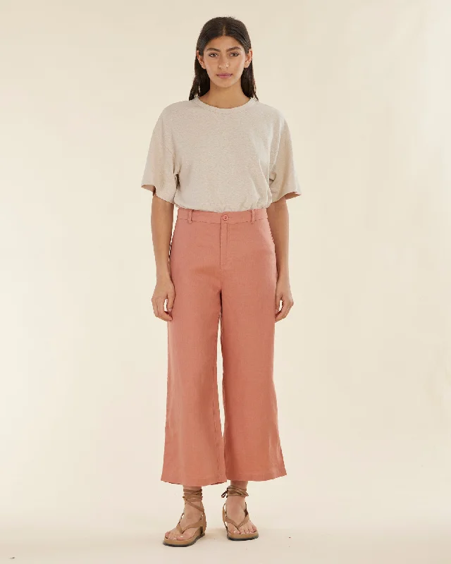 Barossa Linen Pant - Rosewood