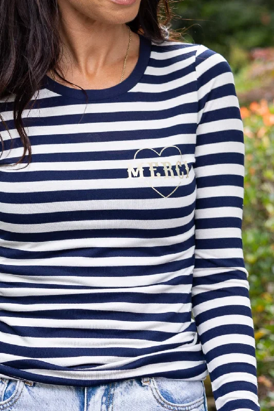 Atlanta Long Sleeve Top Stripe Merci