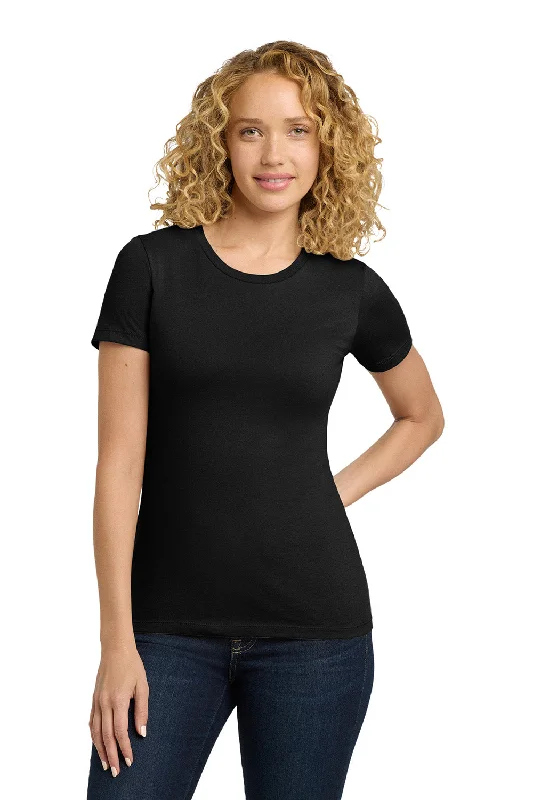 Next Level Womens Boyfriend Fine Jersey Short Sleeve Crewneck T-Shirt - Black