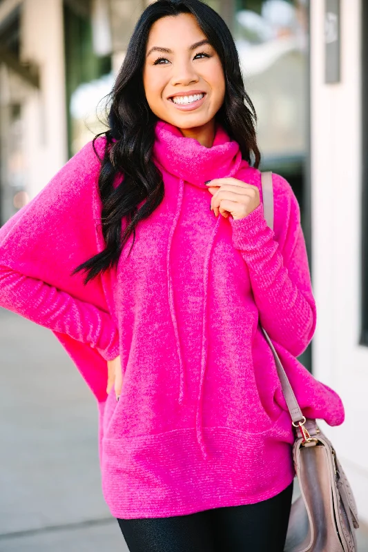 Realized Fun Fuchsia Pink Turtleneck Tunic