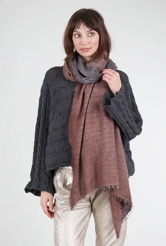 Spray Art Felted Cashmere Scarf, Rust Dust/Plum