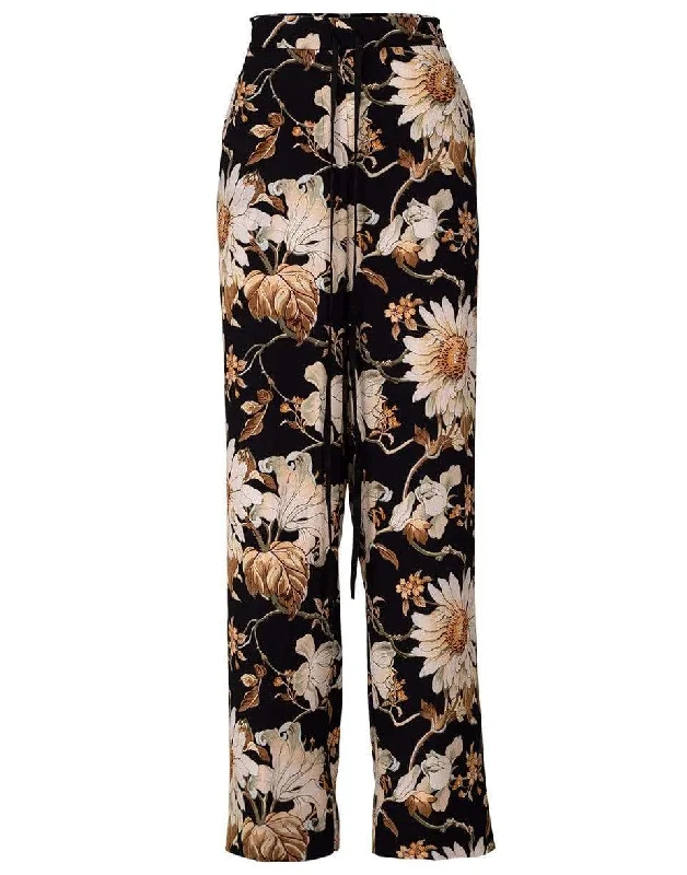 Navy Printed Palazzo Pant