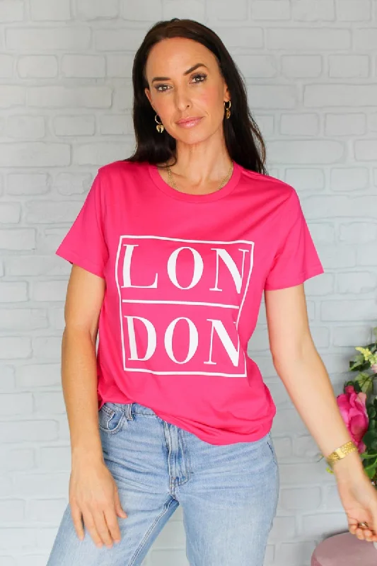 Dallas T-Shirt Fuschia London White