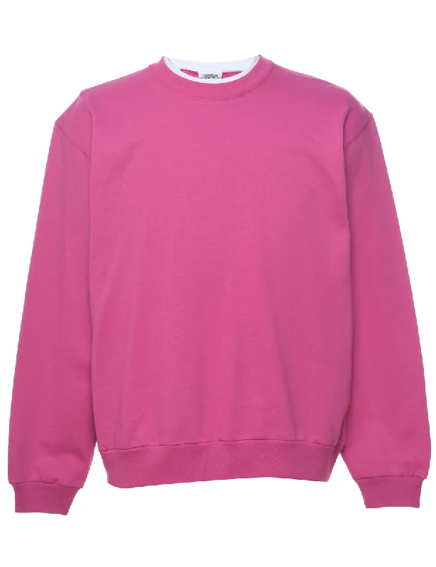 Pink Plain Sweatshirt - L