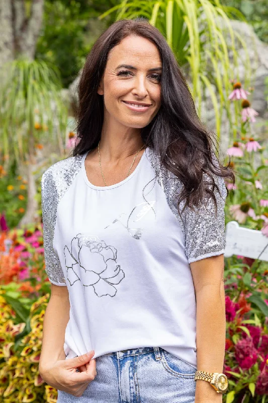 Nel Tee White Silver Hummingbird