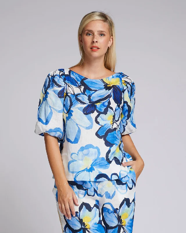 Azure Top - Iris Floral