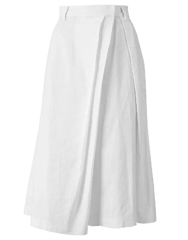 Linen Crossover Pleated Culotte