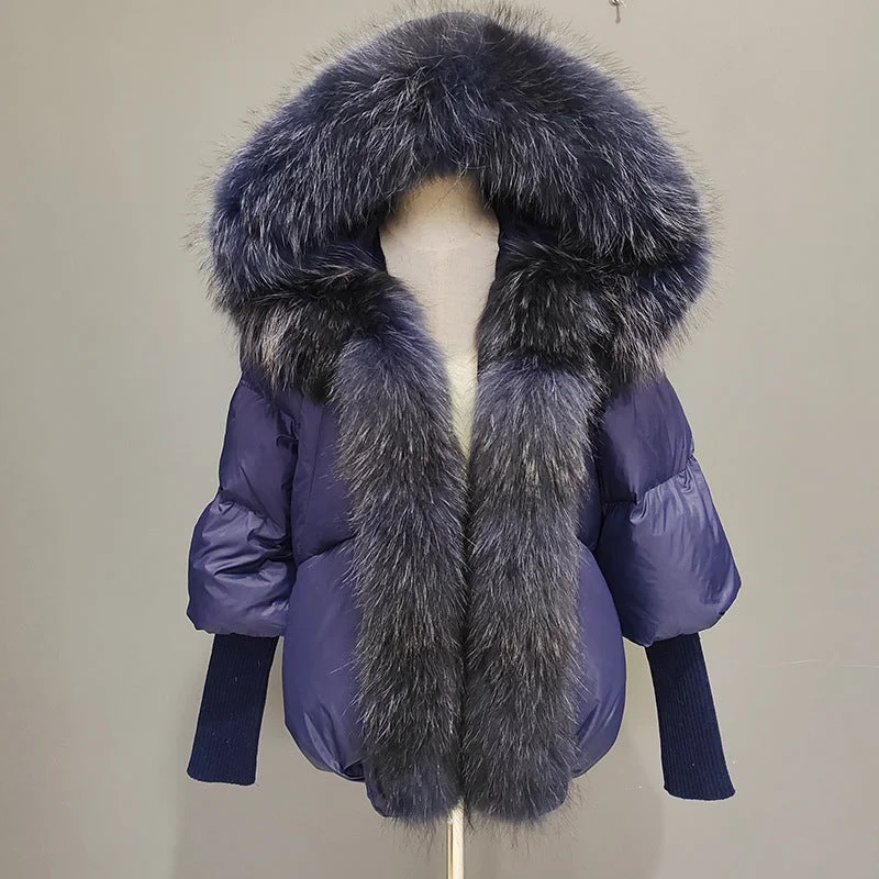 Blue Blue Fur Collar