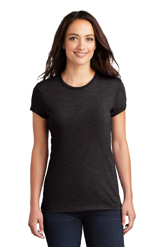 District Womens Fitted Perfect Tri Short Sleeve Crewneck T-Shirt - Black Frost