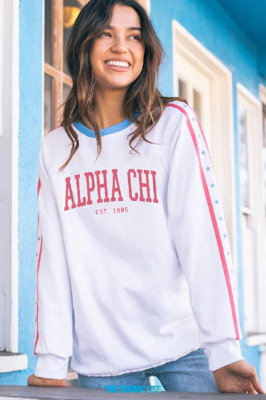 Alpha Chi Omega Olympic Raglan Crewneck