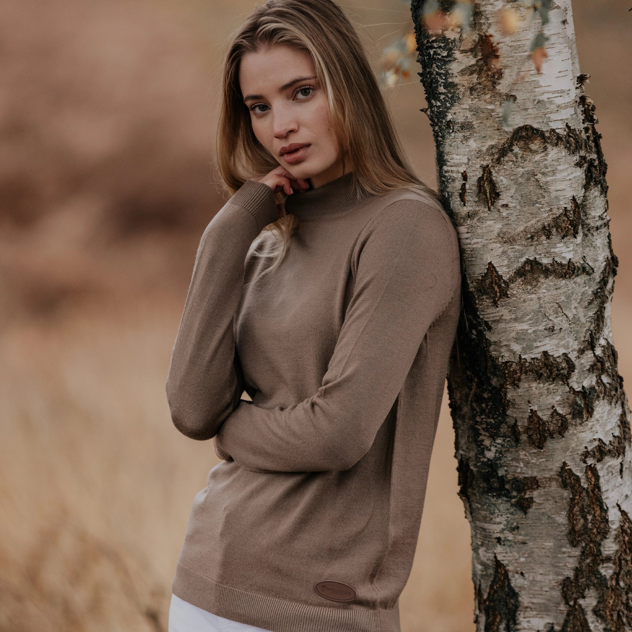 Merino Wool Turtle Neck Camel Jumper