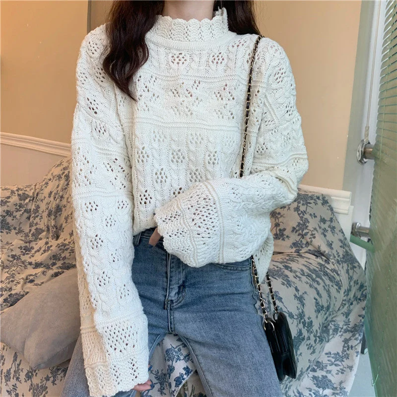 Stylish long-sleeved sweater  035