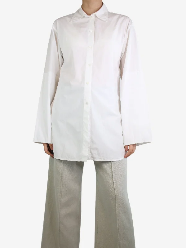 White long button-up shirt - size UK 8