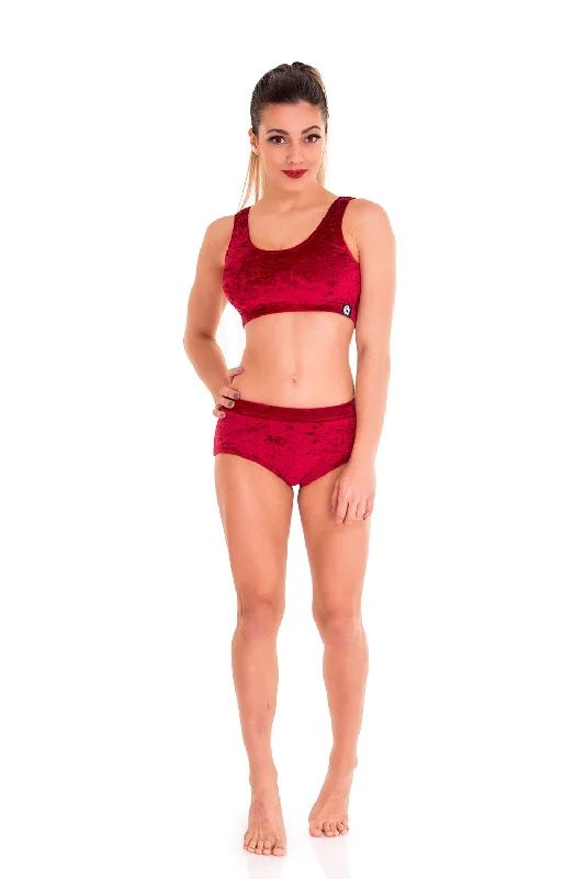 Velvet Pole Shorts Dark red