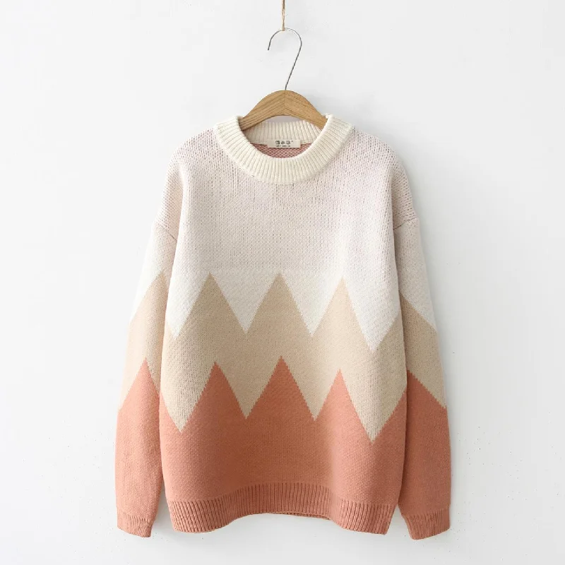 Cute round neck long sleeve sweater  037