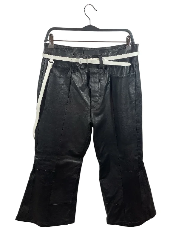 MARC JACOBS/Cropped Pants/6/Leather/BLK/flare pant with white belt