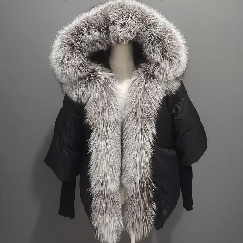 Black Silver Fox Fur Collar