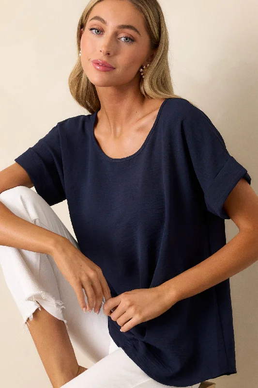 Elevated Classic Navy Short Sleeve Top