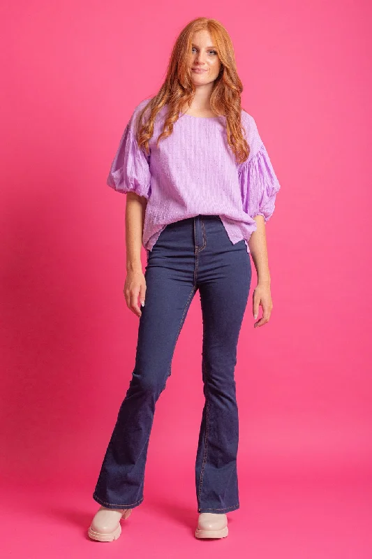 Aubrey Puff Sleeve Blouse Lilac